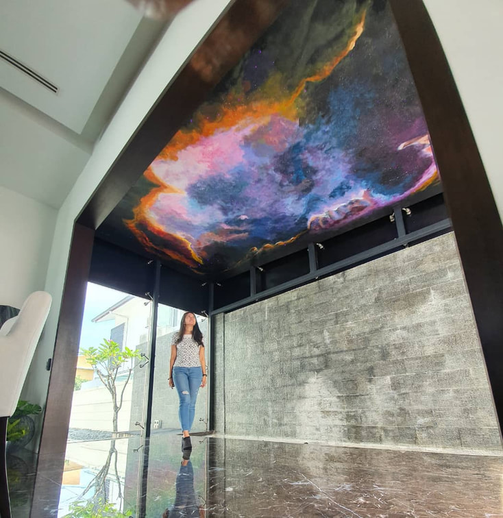 Affordable Custom Made Galaxy Ceiling Mural Art In Malaysia Office/ Home @ ArtisanMalaysia.com