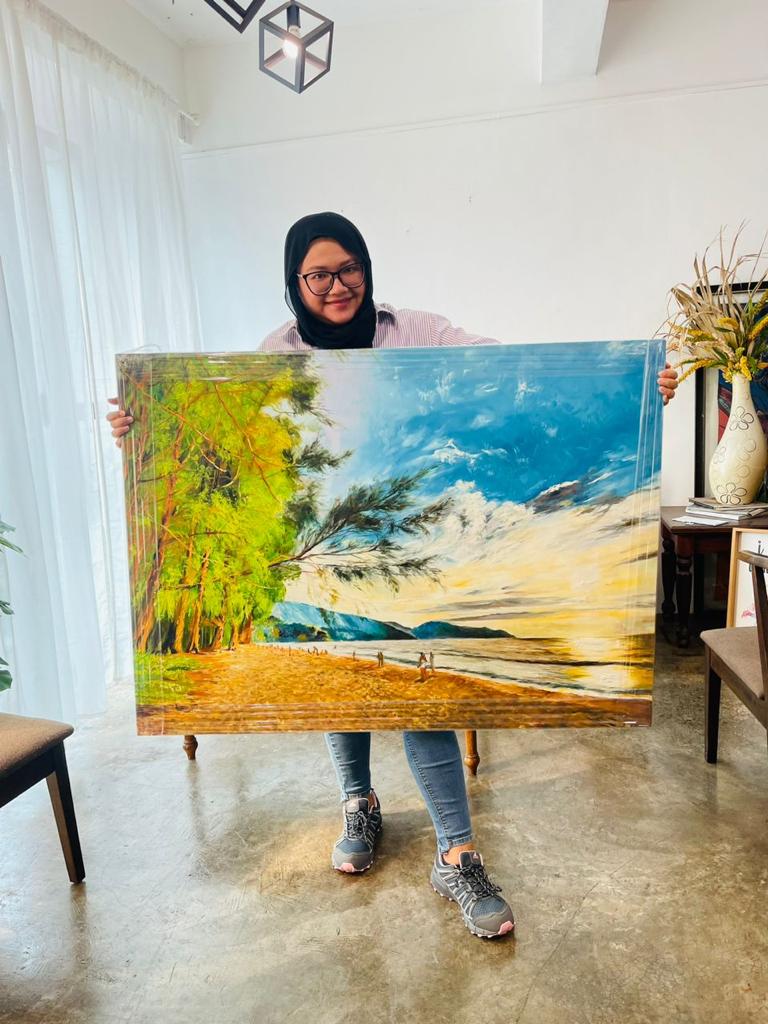 Affordable Custom Made Hand-painted Beach Scenery Oil Painting In Malaysia Office/ Home @ ArtisanMalaysia.com
