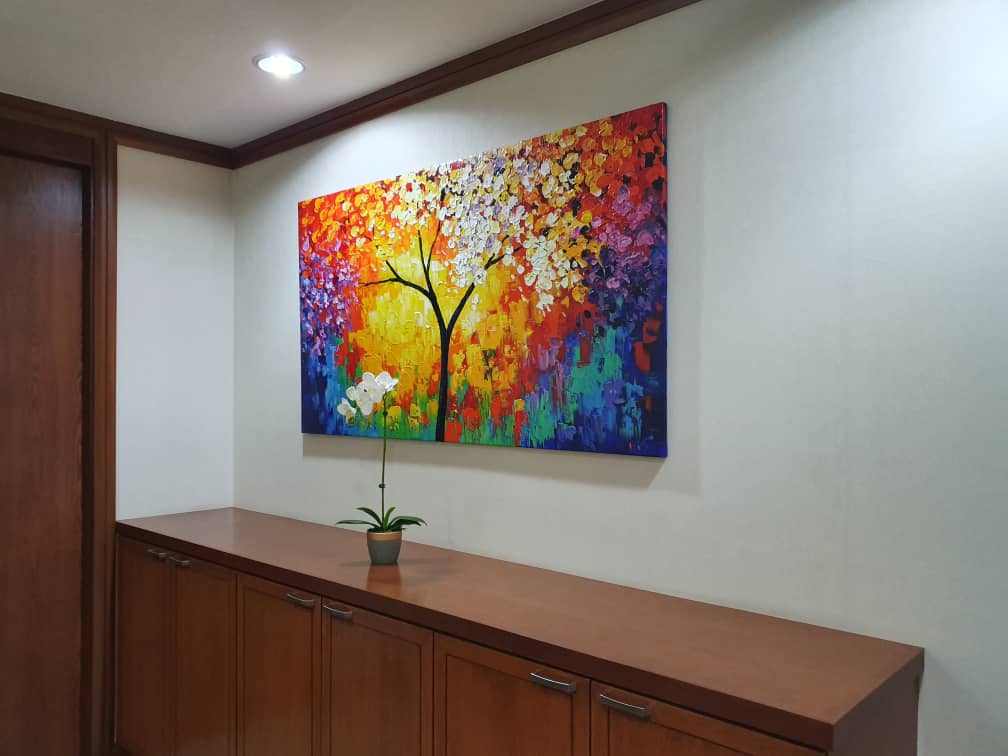 Affordable Custom Made Modern Eclectic Colourful Abstract Oil Painting On Canvas  In Malaysia  Office/ Home @ ArtisanMalaysia.com