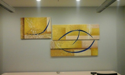 Affordable Contemporary Yellow Abstract Oil Painting Made On Canvas In Malaysia Office/ Home @ ArtisanMalaysia.com
