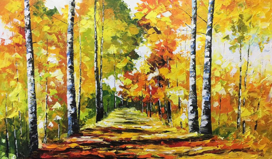 Affordable Custom MadeYellow Forest Scenery Oil Painting Made On Canvas In Malaysia @ ArtisanMalaysia.com