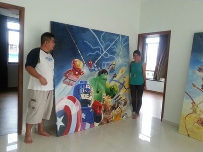 Affordable Custom Made Marvel Character Portrait Oil Painting On Canvas  In Malaysia Office/ Home @ ArtisanMalaysia.com