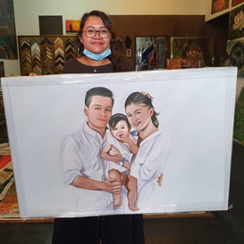 Affordable Custom Made Commissioned Portrait Family Oil Painting Made On Canvas In Malaysia Office/ Home @ ArtisanMalaysia.com