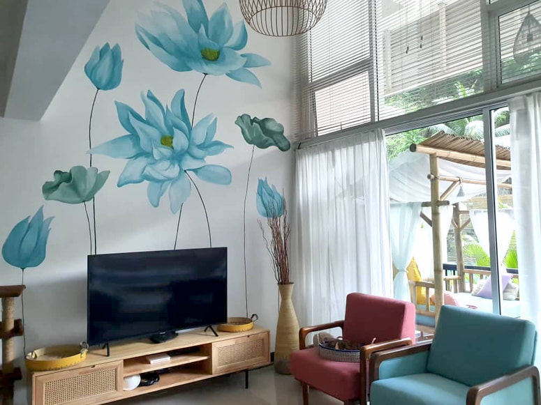 Affordable Coastal Floral Mural Art In Malaysia