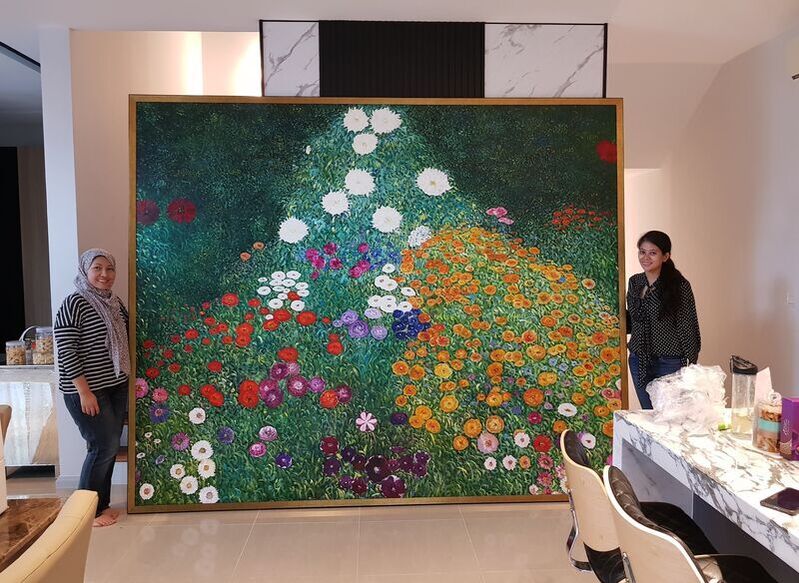 Affordable Custom Made Hand-painted Abstract Flower Oil Painting In Malaysia Office/ Home @ ArtisanMalaysia.com