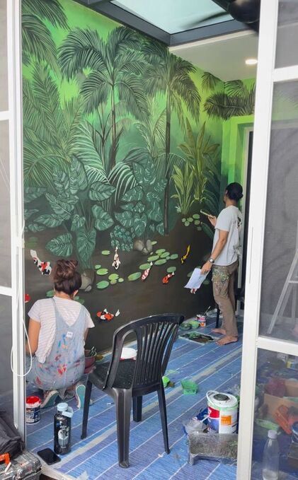 Affordable Custom Made Hand-painted Forest Mural Wall Art In Malaysia Office/ Home @ ArtisanMalaysia.com