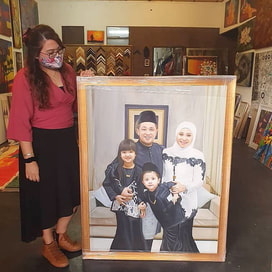 Affordable Custom Made Commissioned Portrait Family Oil Painting Made On Canvas In Malaysia Office/ Home @ ArtisanMalaysia.com