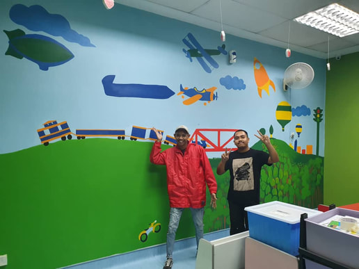 Affordable Aeroplane Helicopter  Kids Mural Art In Malaysia