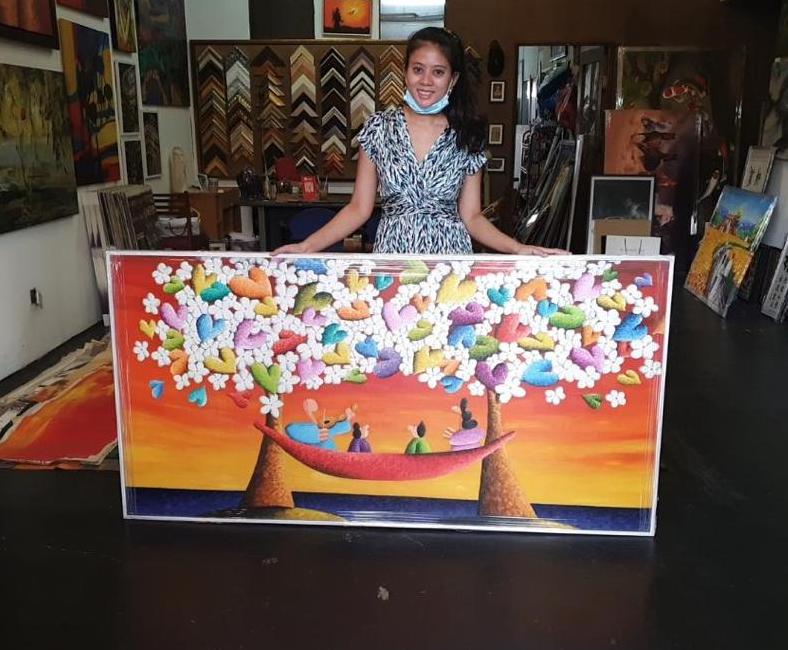 Affordable Custom Made Hand-painted Tree of Love By Coplu Oil Painting In Malaysia Office/ Home @ ArtisanMalaysia.com