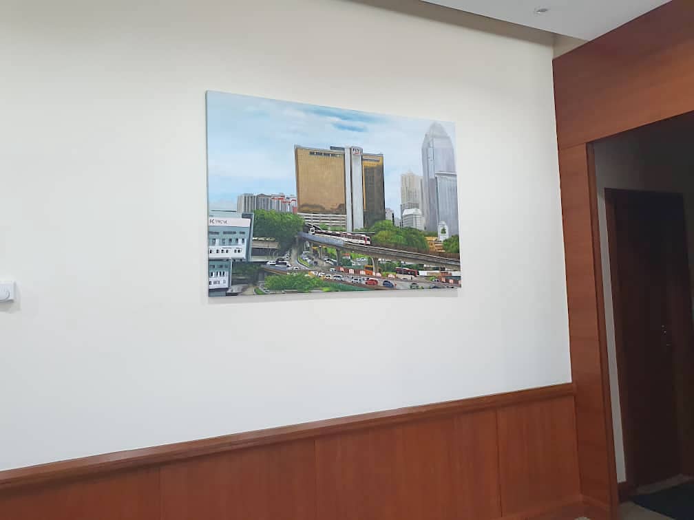 Affordable City Building Scenery Oil Painting Made On Canvas In Malaysia Office/ Home @ ArtisanMalaysia.com