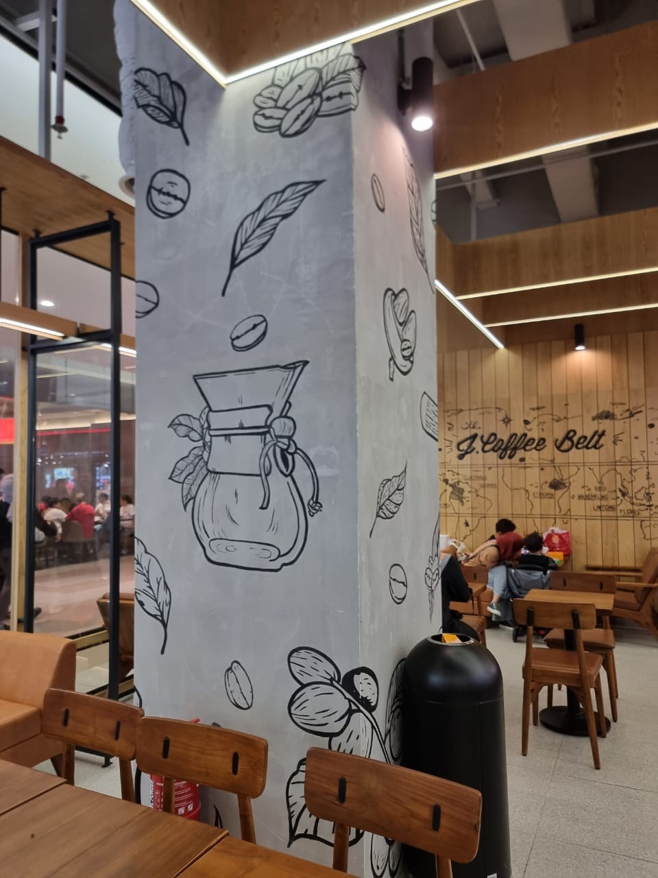 Affordable Custom Made Hand-painted Colourful Modern Coffee Shop Mural Wall Art In Malaysia Office/ Home @ ArtisanMalaysia.com