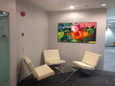 Affordable Custom Made Hand-painted  3 Panels Colourful  Contemporary Abstract Oil Painting In Malaysia Office/ Home