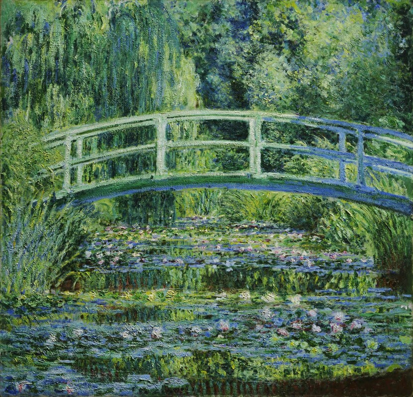 Affordable Custom Made Hand-painted Water Lilies Over the Bridge By Monet Oil Painting In Malaysia Office/ Home @ ArtisanMalaysia.com