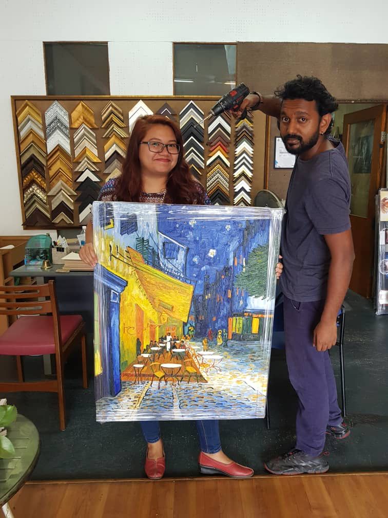 Affordable Custom Made Hand-painted Café Terrace at Night by Vincent Van Gogh Oil Painting In Malaysia Office/ Home @ ArtisanMalaysia.com