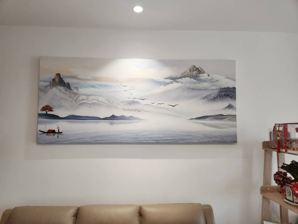 Affordable Custom Made Hand-painted Scenery Mountain Oil Painting In Malaysia Office/ Home @ ArtisanMalaysia.com