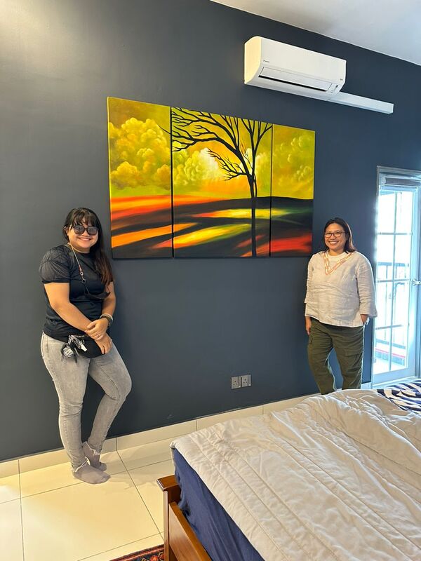 Affordable Custom Made Hand-painted 3 Panels Contemporary Scenery Oil Painting In Malaysia Office/ Home @ ArtisanMalaysia.com