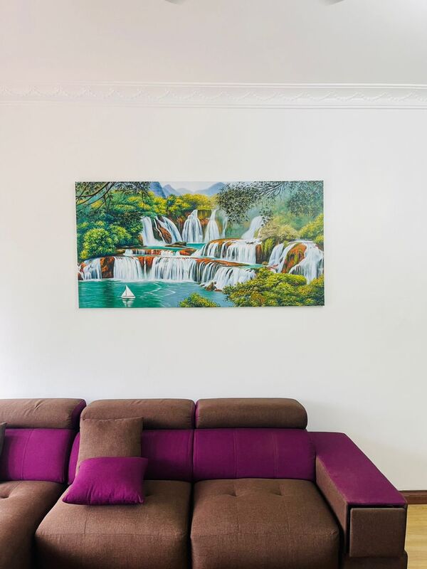 Affordable Custom Made Hand-painted Commissioned Modern Waterfall Scenery Oil Painting In Malaysia Office/ Home @ ArtisanMalaysia.com