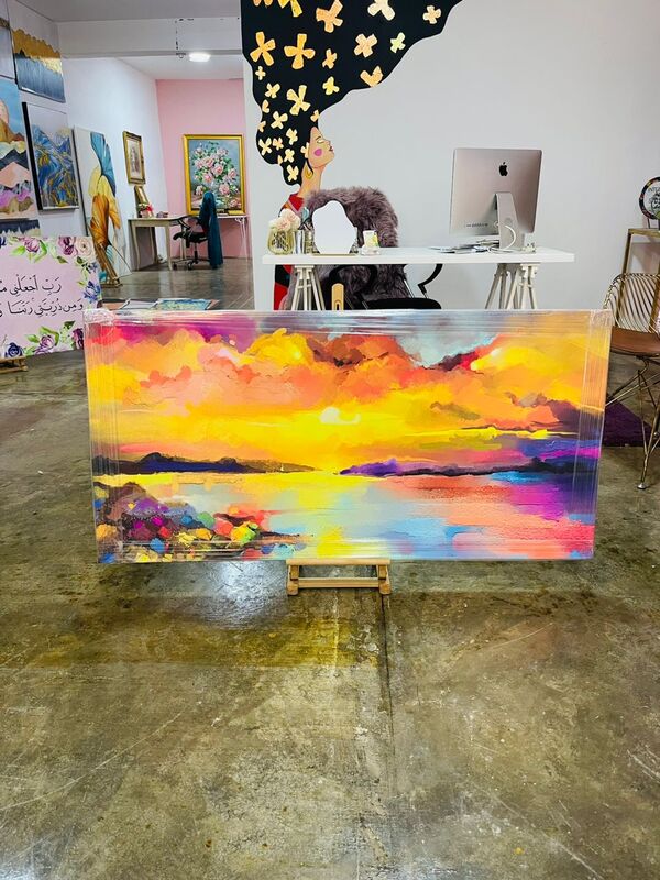 Affordable Custom Made Hand-painted Colourful Scenery Abstract Oil Painting In Malaysia Office/ Home