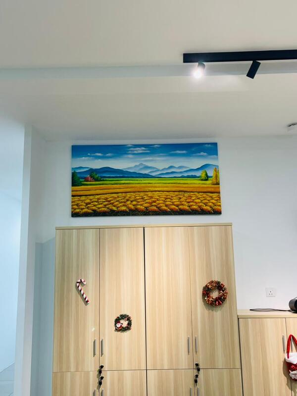 Affordable Custom Made Hand-painted Paddy Field Oil Painting In Malaysia Office/ Home @ ArtisanMalaysia.com