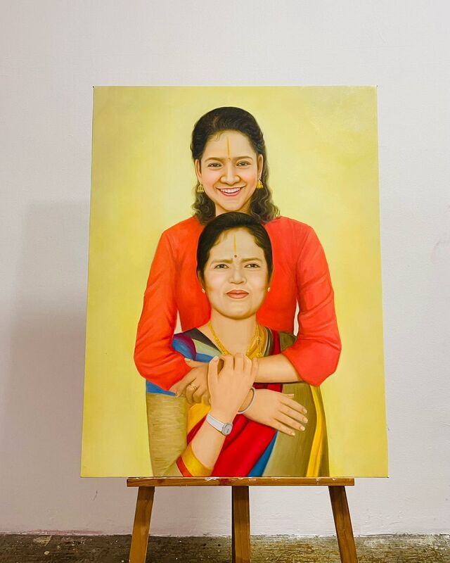 Affordable Custom Made Hand-painted Family Portrait  Oil Painting In Malaysia Office/ Home @ ArtisanMalaysia.com