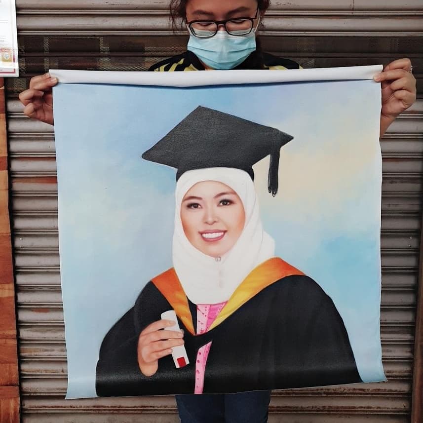 Affordable Custom Made Portrait Graduation Oil Painting Made On Canvas In Malaysia