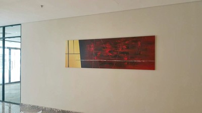Affordable Red Abstract Oil Painting Made On Canvas In Malaysia Office/ Home @ ArtisanMalaysia.com