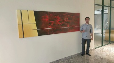 Affordable Red Abstract Oil Painting Made On Canvas In Malaysia Office/ Home @ ArtisanMalaysia.com
