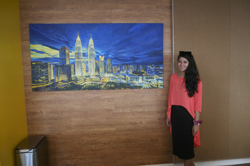 Affordable Custom Made KL View Cityscapes Oil Painting on Canvas in Malaysia Office/ Home @ ArtisanMalaysia.com