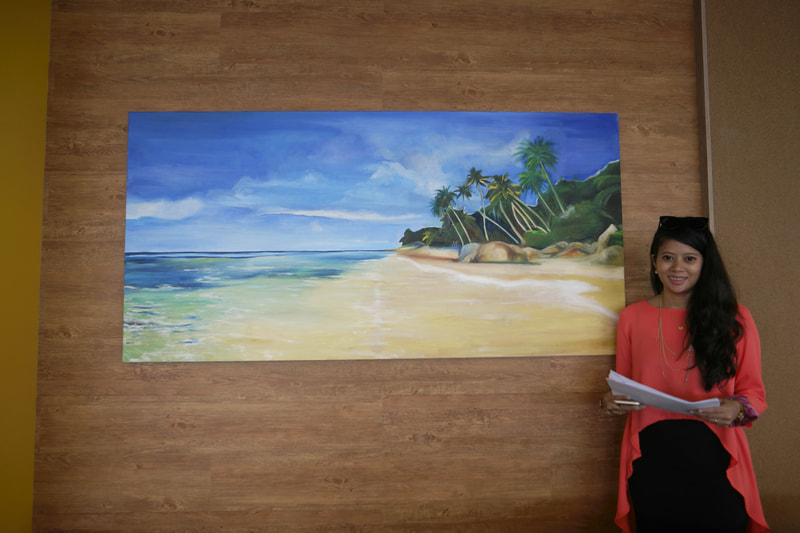 Affordable Custom Made  Scenery Beach Oil Painting on Canvas in Malaysia