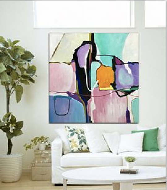 Affordable Modern Vibrant Abstract Handmade Oil Painting In Malaysia Office/ Home @ ArtisanMalaysia.com