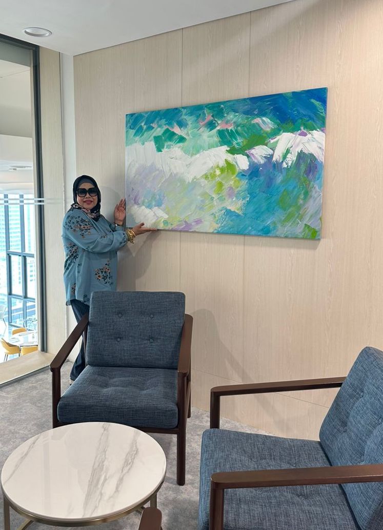 Affordable Custom Made Hand-painted Modern Colourful Abstract Oil Painting In Malaysia Office/ Home @ ArtisanMalaysia.com