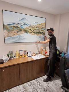 Affordable Custom Made Elegant Modern Golden Mountain Oil Painting On Canvas In Malaysia Office/ Home @ ArtisanMalaysia.com